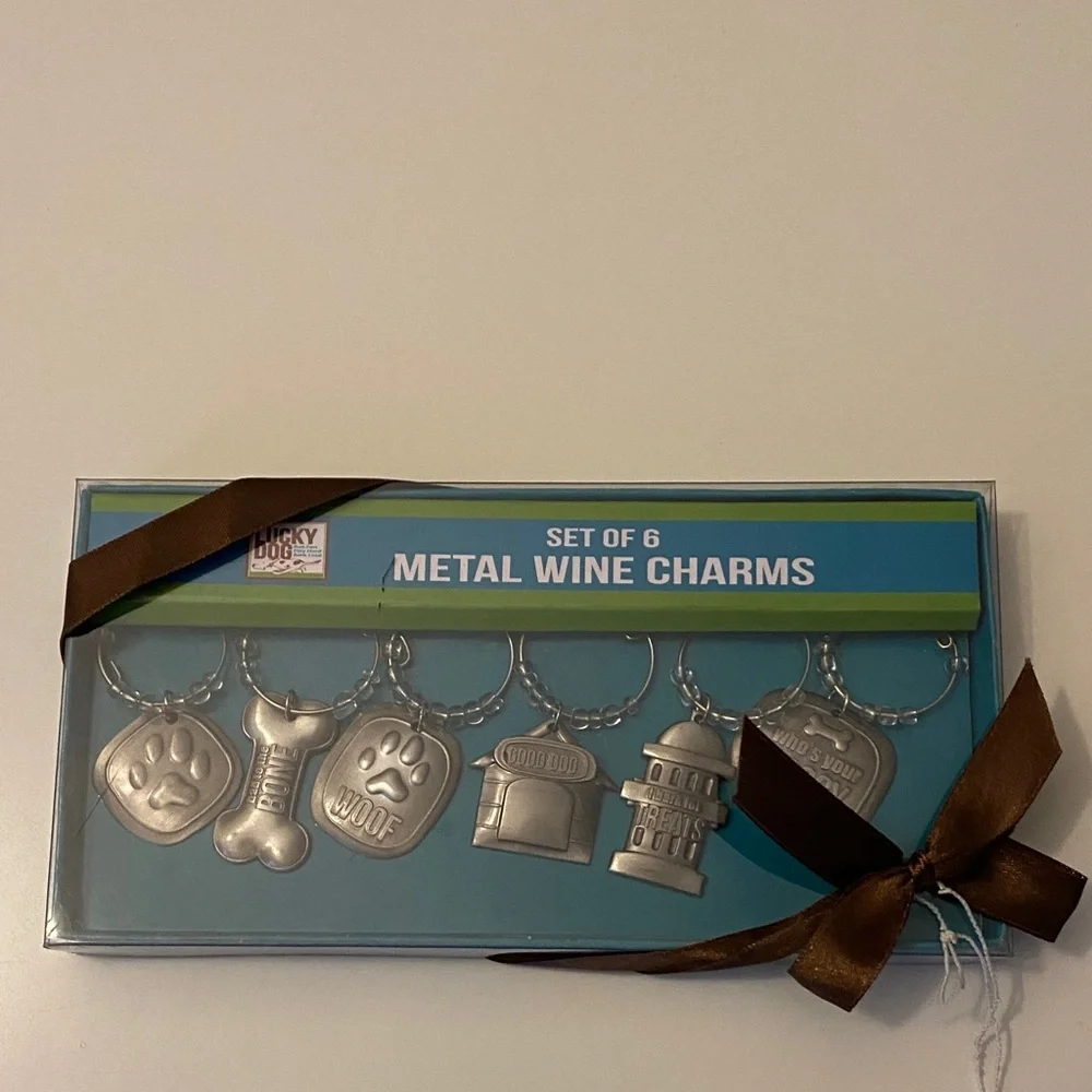 Dennis East Metal Wine Charms Dog Designs